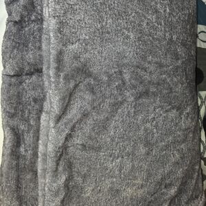 Cozy Gray Plush Throw Blanket